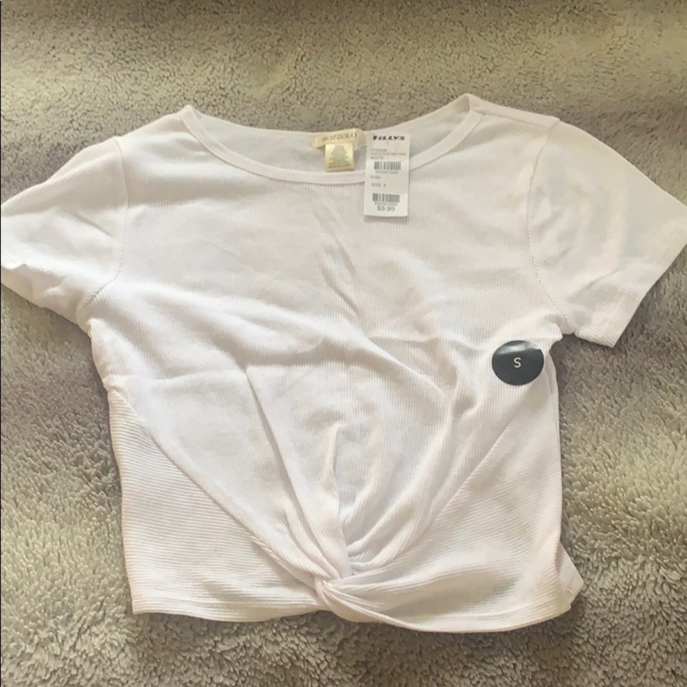 Brand new white knotted crop top
